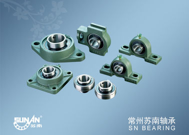 China Green Cast Iron Pillow Block Bearings 12 - 100 Mm With 2 / 3 / 4 Bolt Holes factory